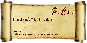 Pastyák Csaba névjegykártya